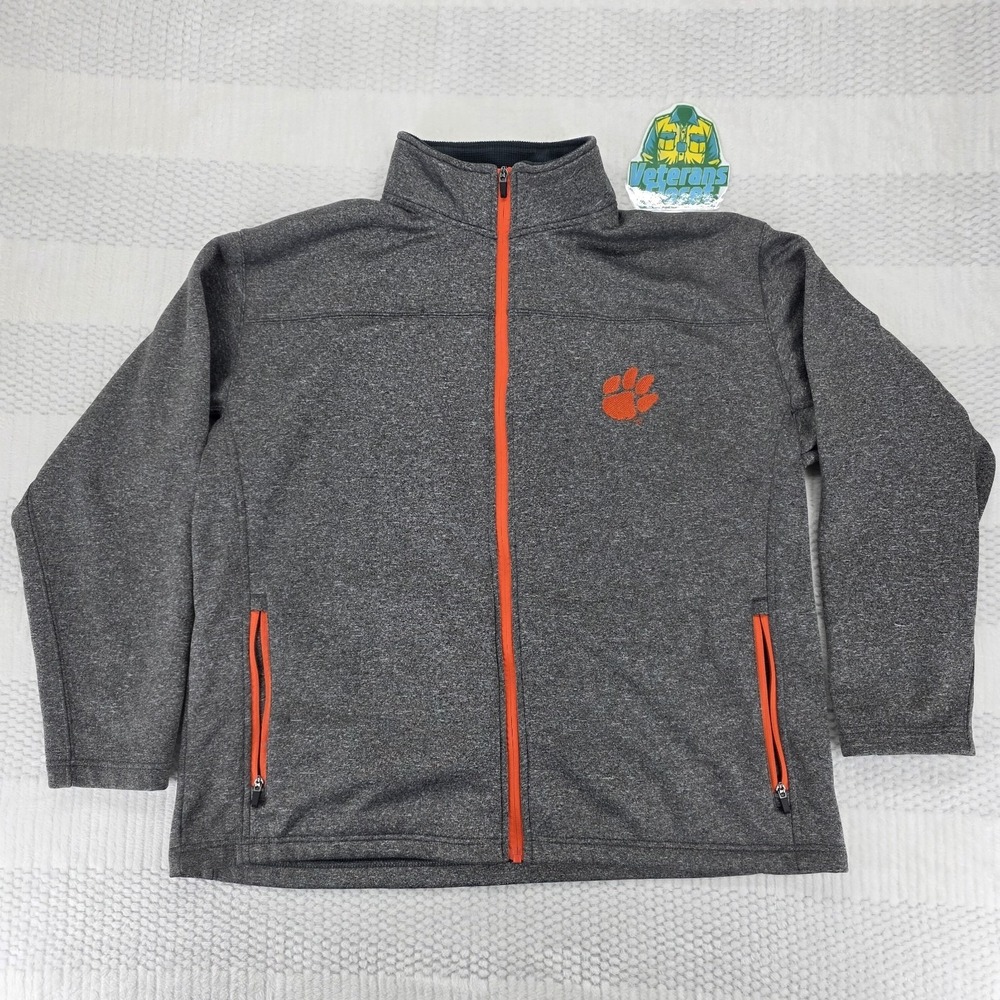 Clemson Tigers Men's XL Zip Up Jacket Orange Gray Knights Apparel EUC